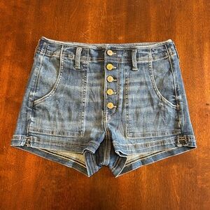 American Eagle Super Hi-Rise Shortie Button Fly Shorts